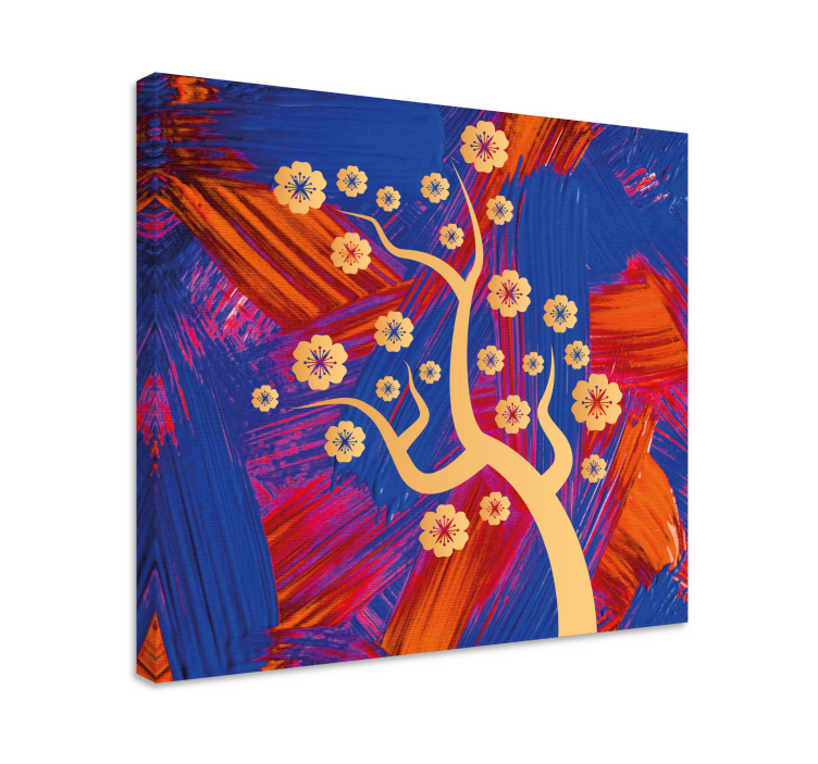 Flowers canvas tree in bloom - TenStickers