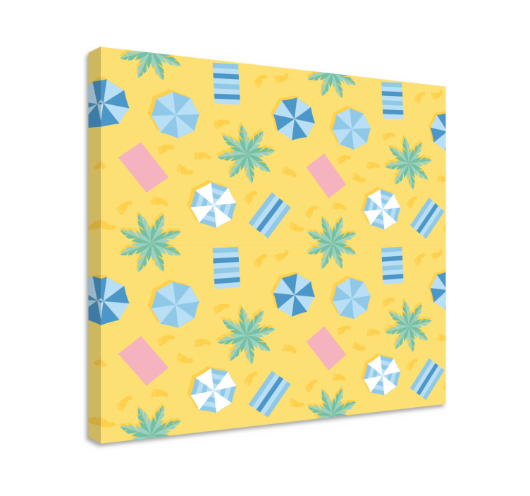 Floral canvas wall art beach essentials design - TenStickers