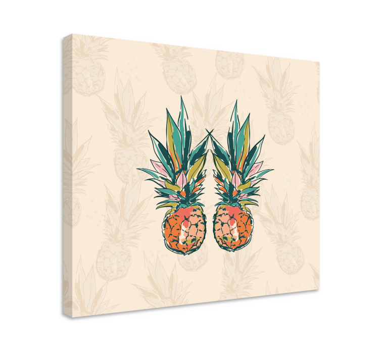 Tropical pineapple duo fruit canvas wall art - TenStickers