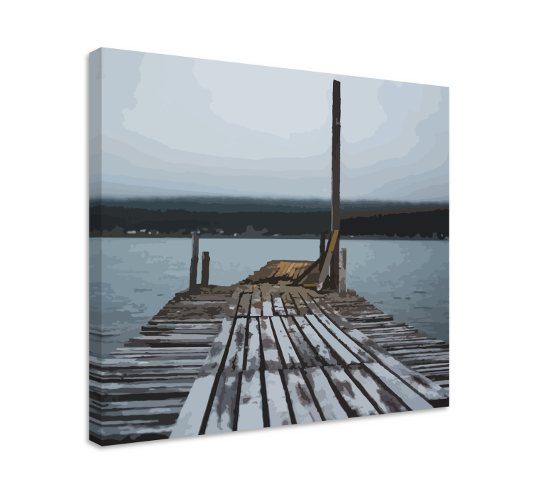 Old destroyed wooden bridge 3D canvas prints - TenStickers