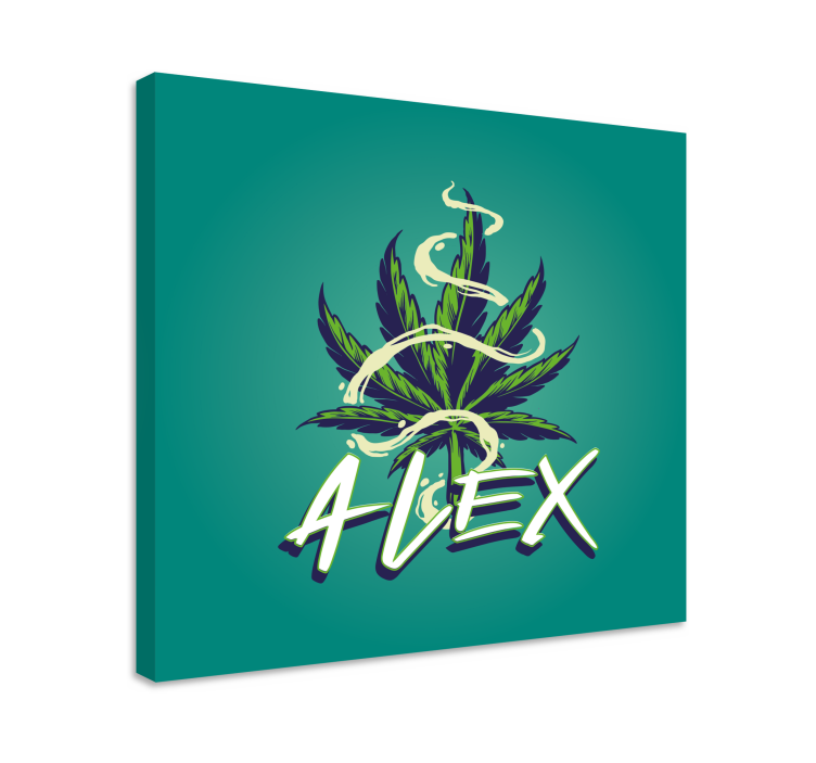 Retro canvas with marijuana leaf pattern - TenStickers