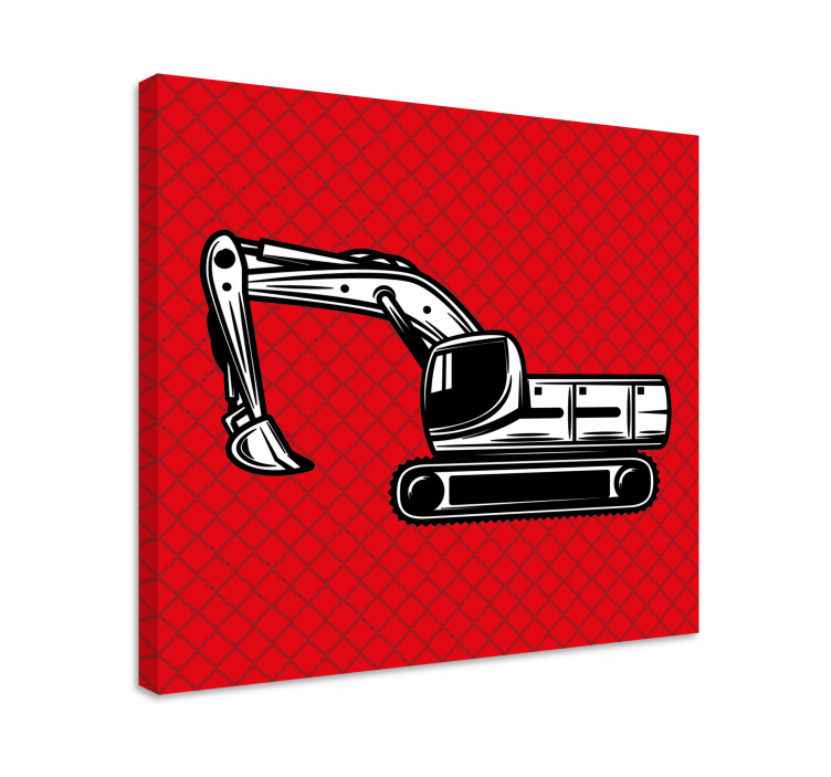 Sports canvas art excavator construction vehicle - TenStickers