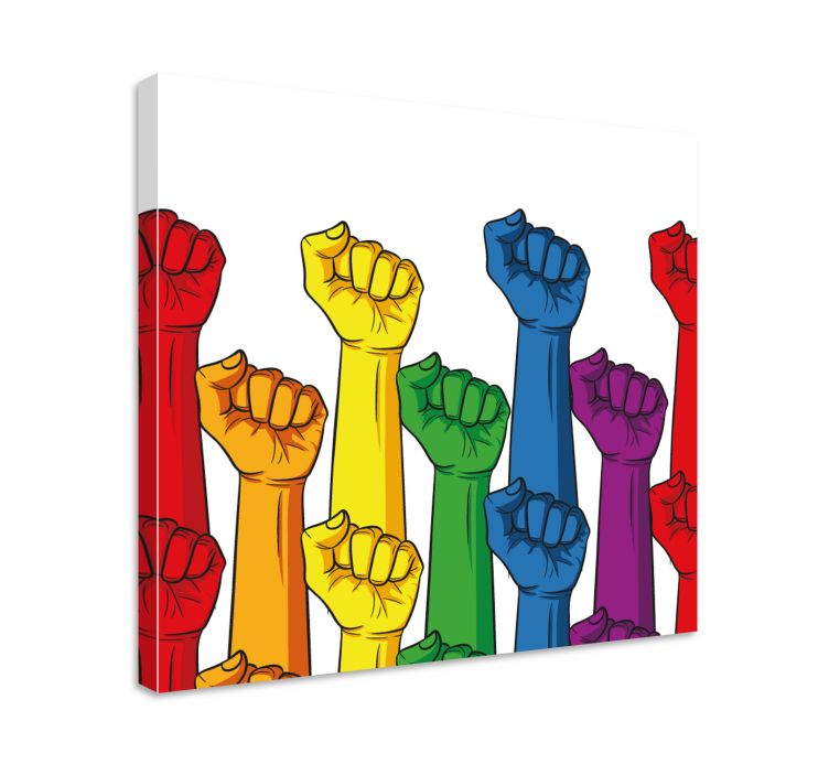 Quote canvas of vibrant uplifted fists - TenStickers
