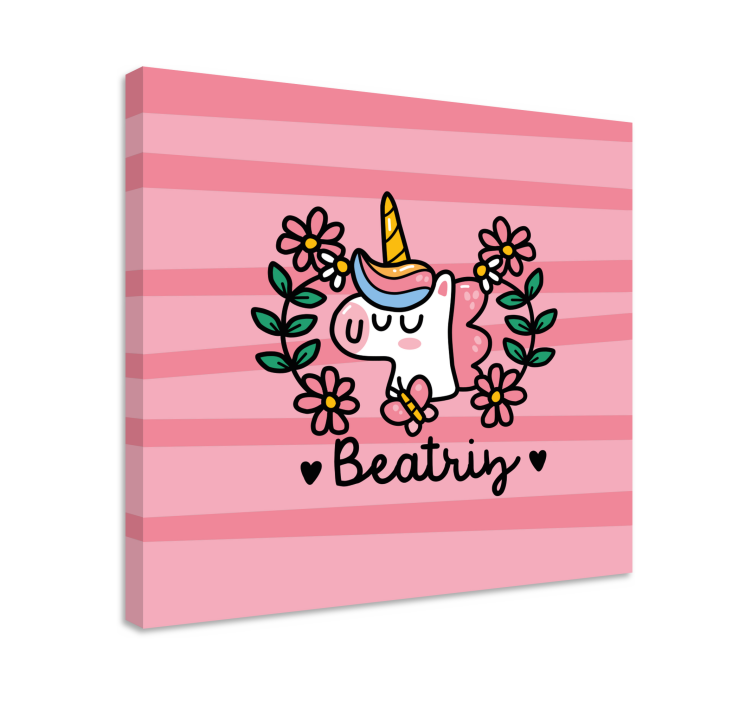 Unicorn pictures framed cute unicorn floral - TenStickers