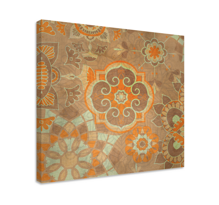 Oriental canvas wall art with intricate floral designs - TenStickers