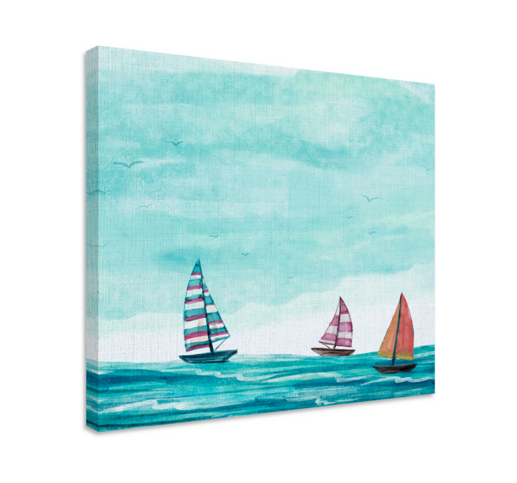 Nautical canvas art sailing boats on the sea - TenStickers