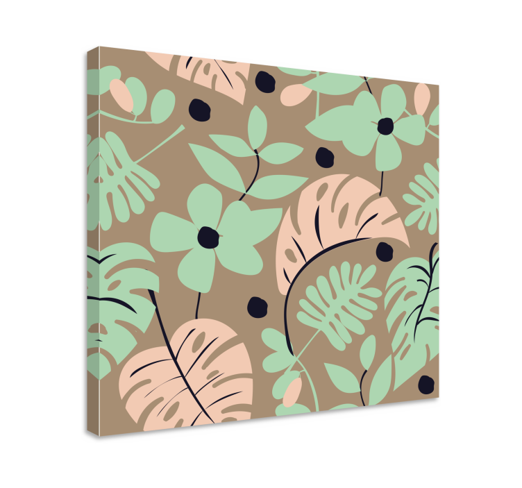 Flowers canvas tropical leaf bloom - TenStickers