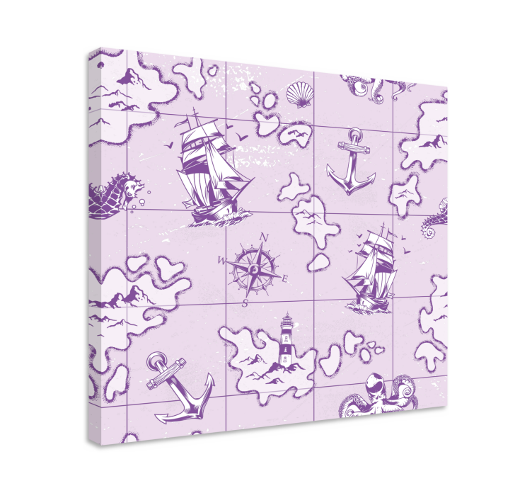 Nautical canvas art vintage nautical compass art - TenStickers