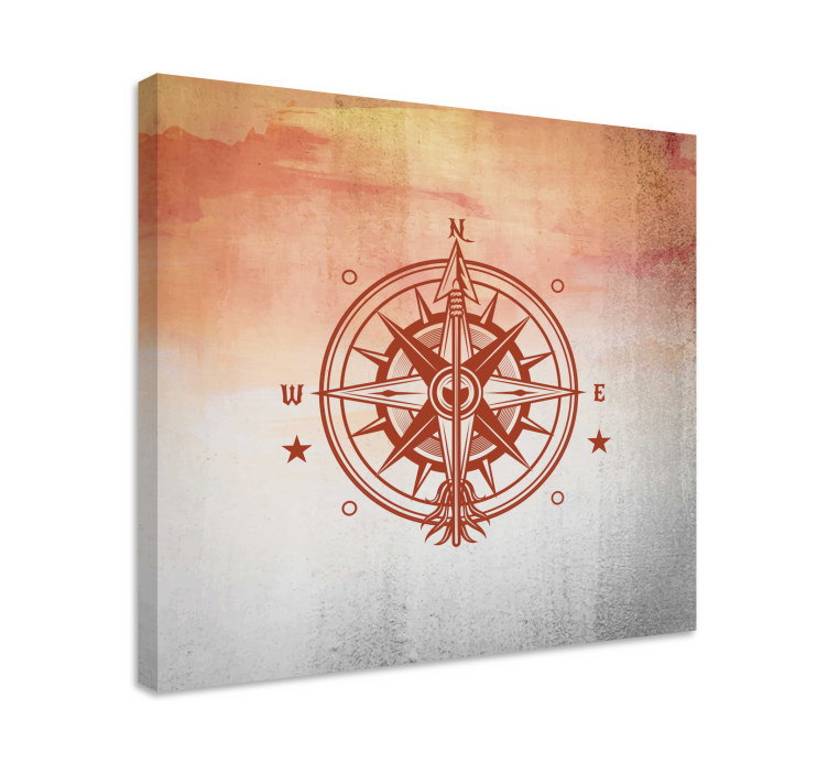 Gradient with compass canvas art prints - TenStickers