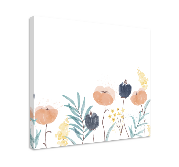 Abstract watercolor painting flower canvas - TenStickers
