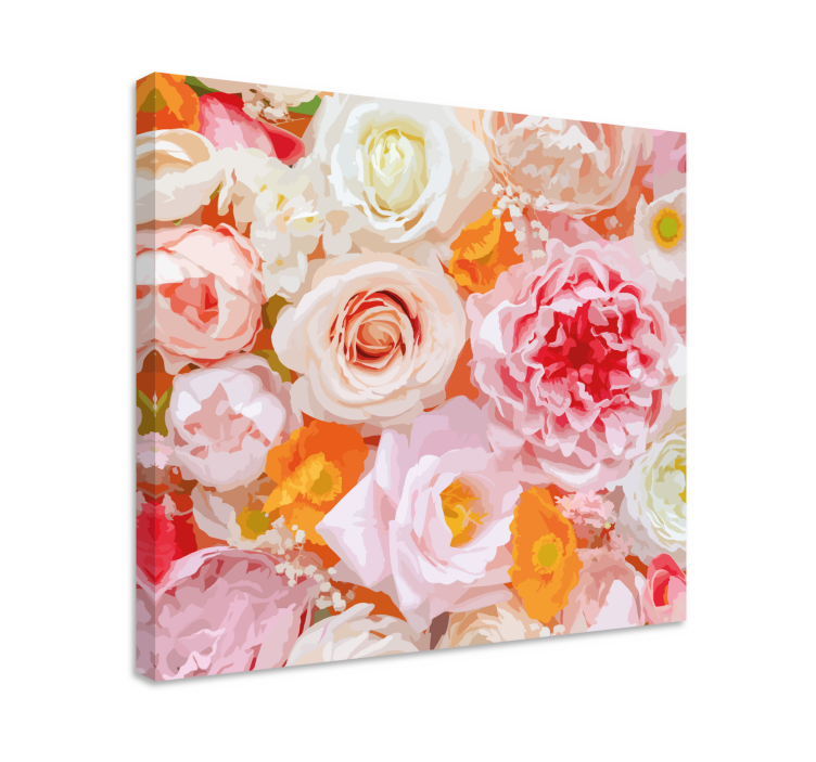 Roses in different pastel colors flower canvas - TenStickers