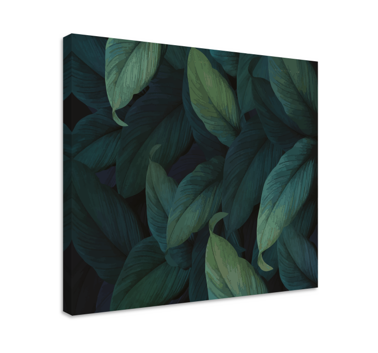 Flowers canvas lush greenery leaves art print - TenStickers
