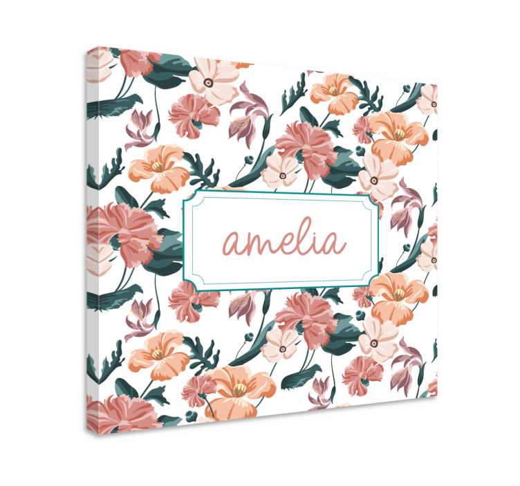 Flowers canvas personalized botanical design - TenStickers