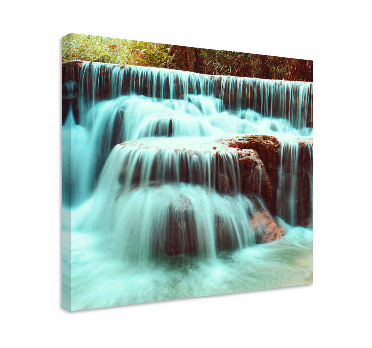 Landscape canvas of cascading waterfalls - TenStickers