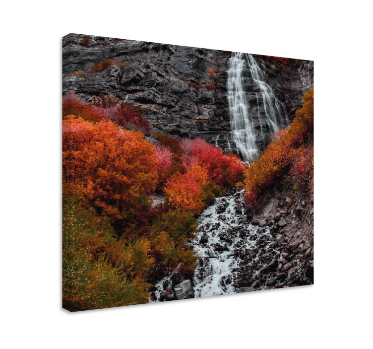 Landscape canvas autumn waterfall scene - TenStickers