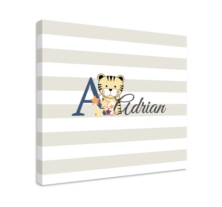 Cat wall art adrian tiger design - TenStickers