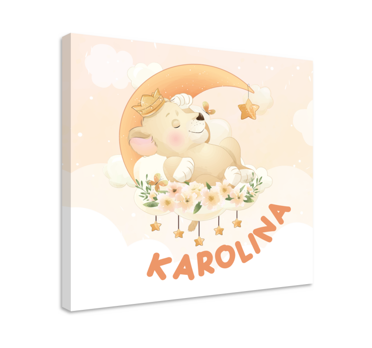 Sleepy Bear Dreaming cocktail canvas - TenStickers