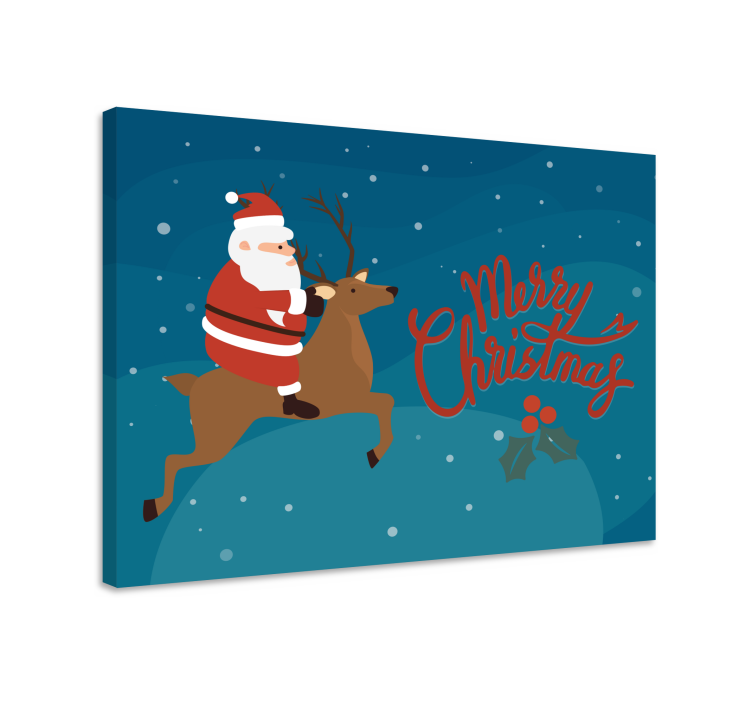 Santa claus reindeer Christmas canvas prints - TenStickers
