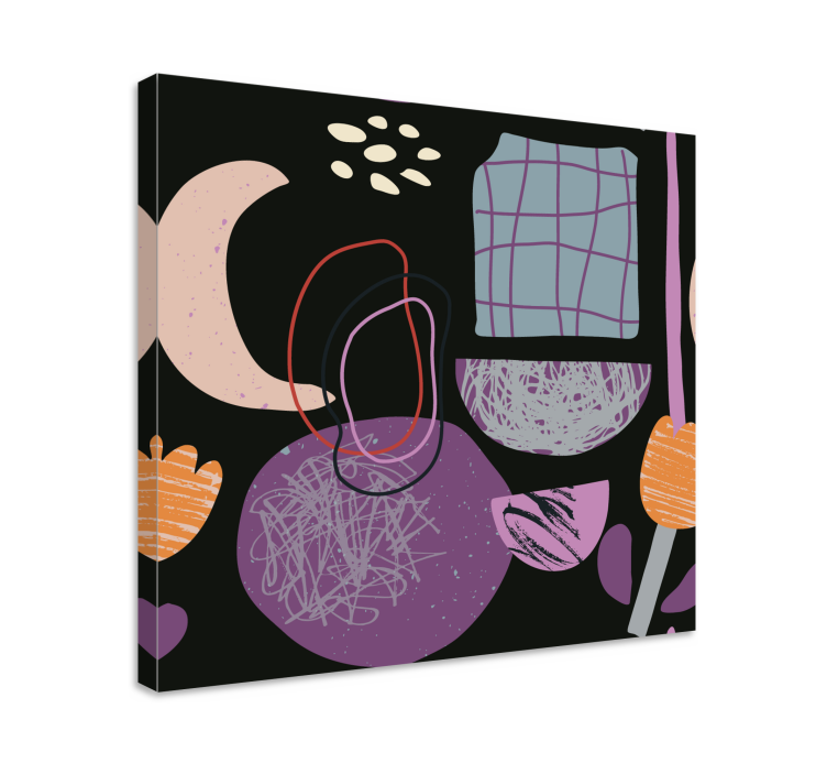 Ornamental canvas print with abstract botanical elements - TenStickers