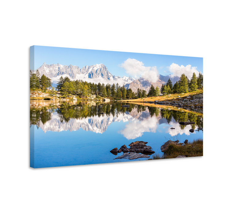 Landscape canvas mountain reflection view - TenStickers
