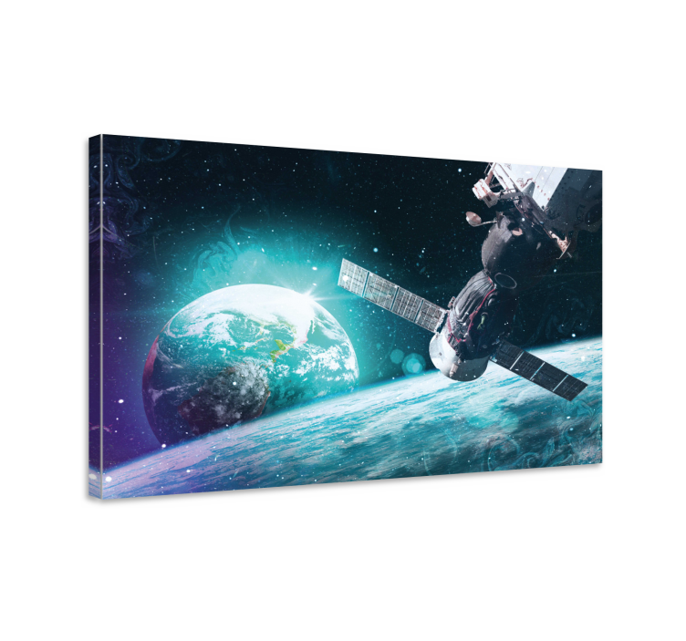 World map wall art space exploration artwork - TenStickers