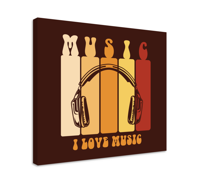 I love music retro design Bar canvas print - TenStickers