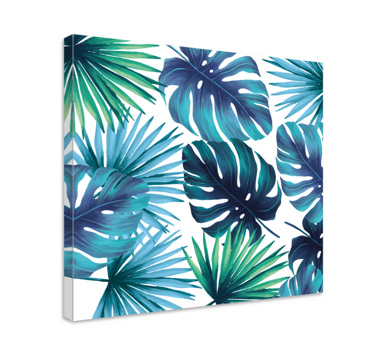 Tropical Leaf Pattern Flowers  canvas - TenStickers