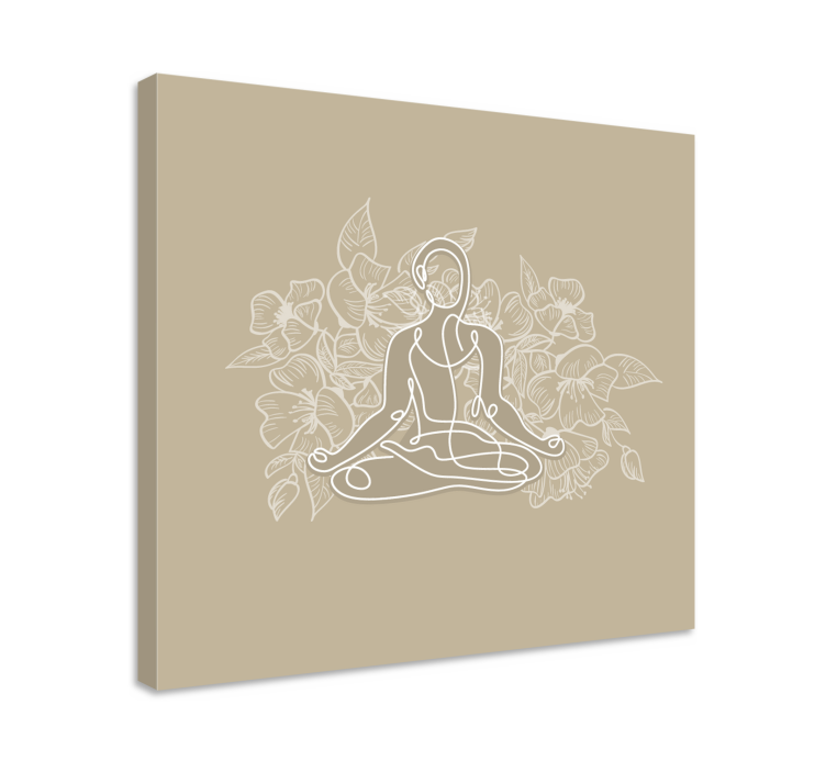 Meditating woman yoga mat canvas art prints - TenStickers