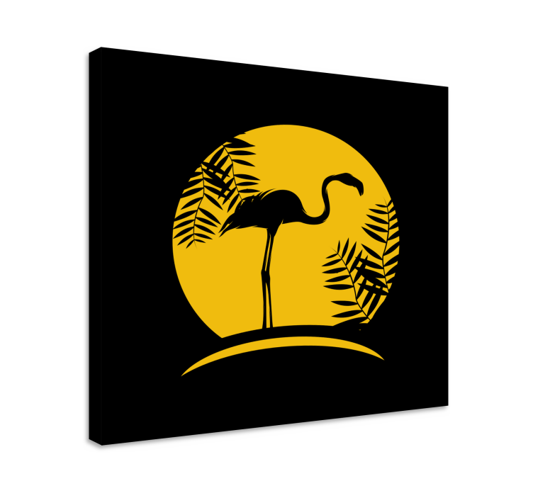 Bird canvas wall art elegant flamingo silhouette - TenStickers