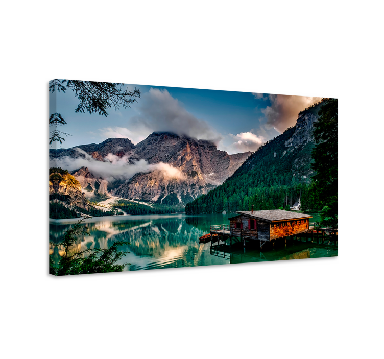 Landscape canvas mountain lake view - TenStickers