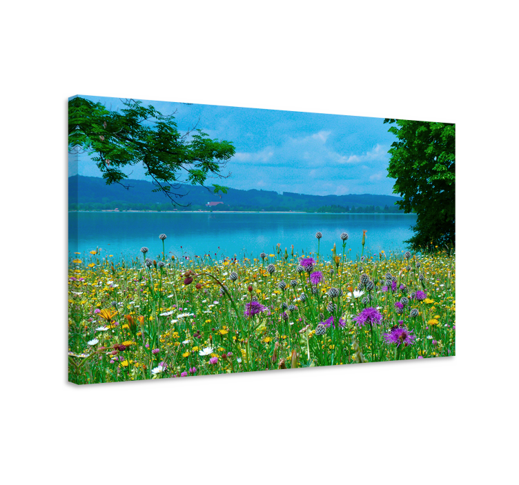 Flowers canvas blooming meadow scene - TenStickers