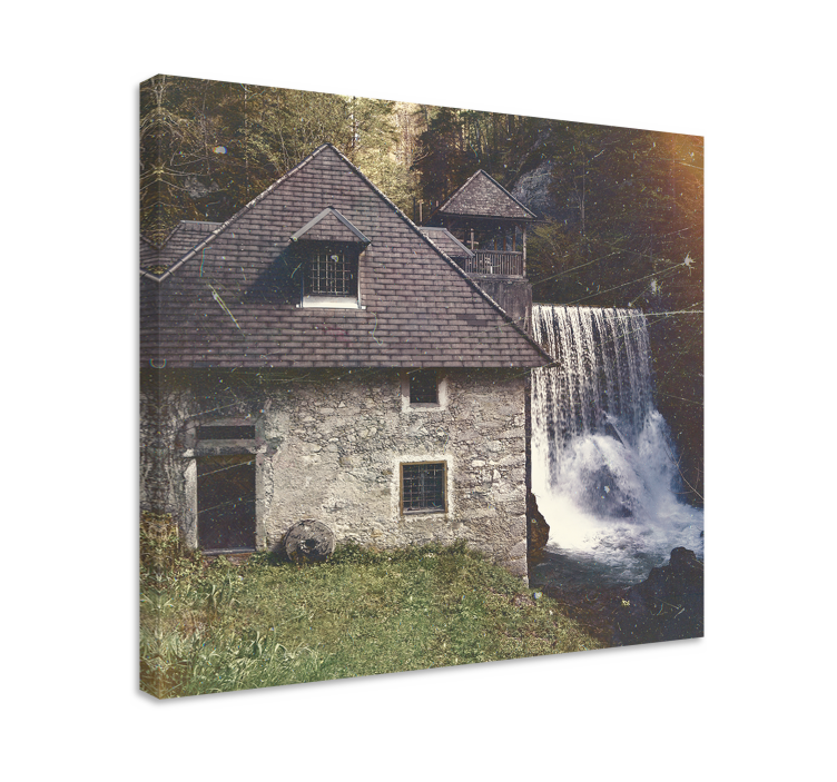 Landscape canvas of historic waterfall scene - TenStickers