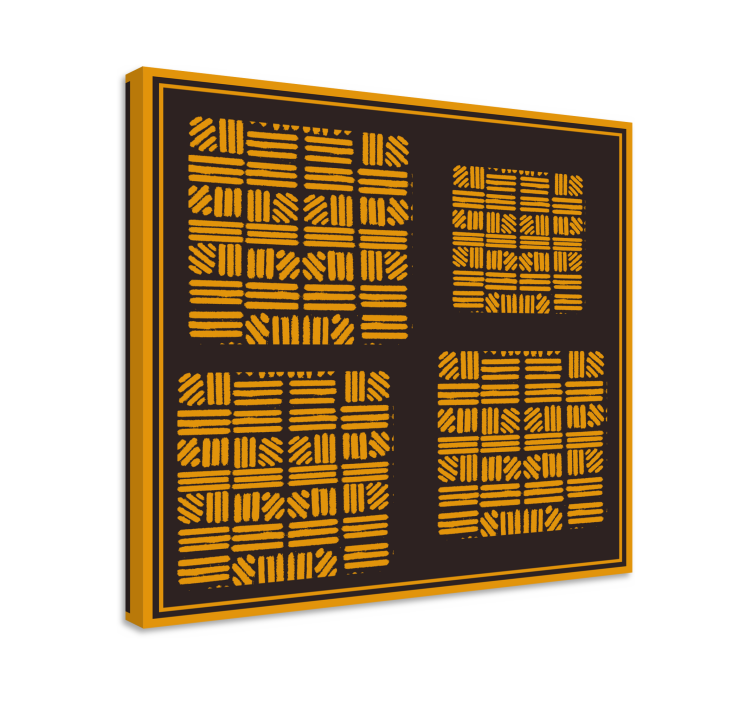 African style golden abstract art modern canvas - TenStickers