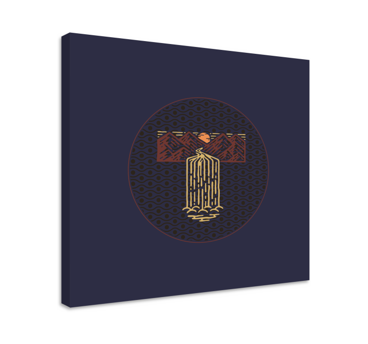 Landscape canvas serene waterfall scene - TenStickers