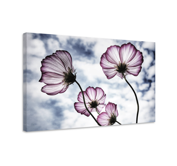FLOWERS IN SILHOUETTE flower framed canvas - TenStickers