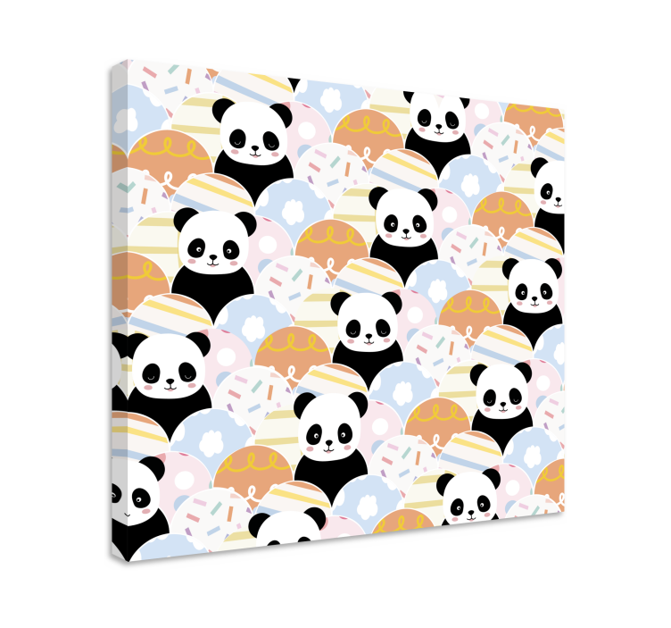 Patchwork panda design animal canvas prints - TenStickers
