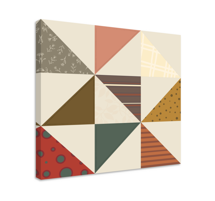 Patchwork triangle pattern geometric canvas - TenStickers
