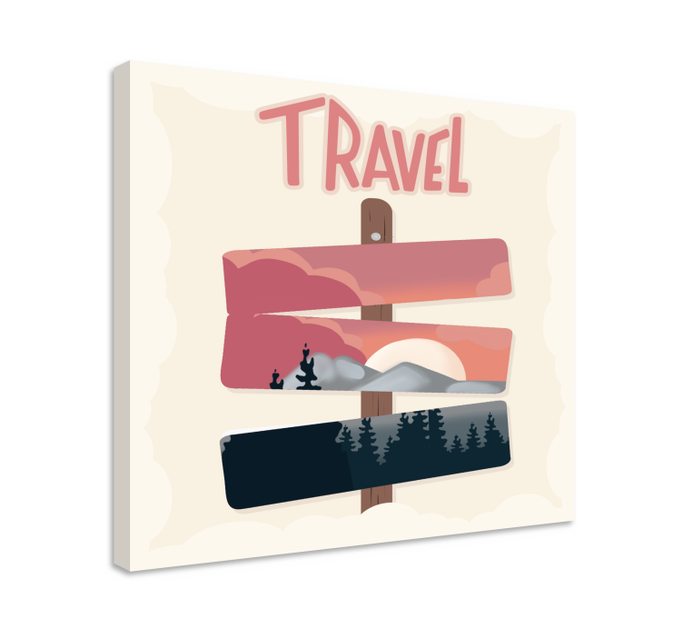 Cityscape wall art travel signpost - TenStickers