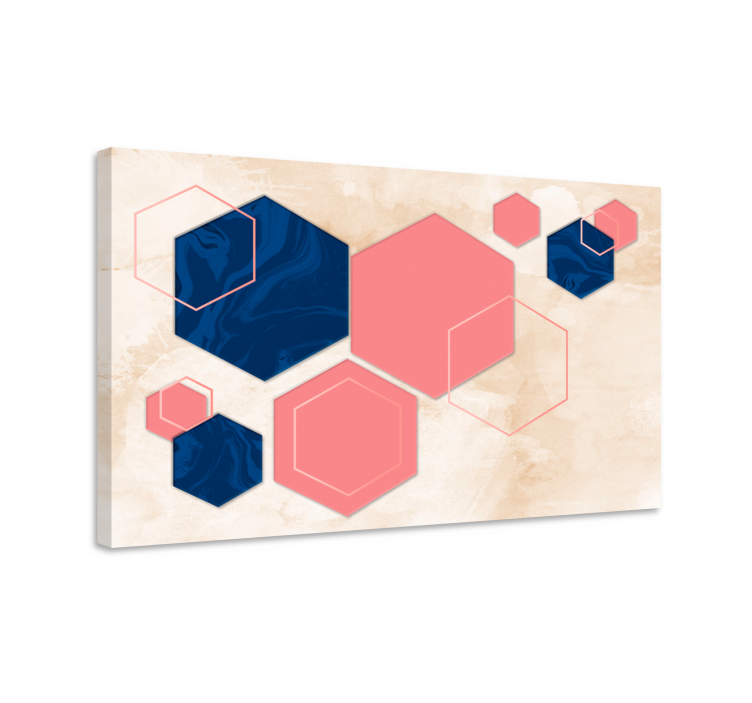 Geometric canvas abstract hexagonal shapes - TenStickers