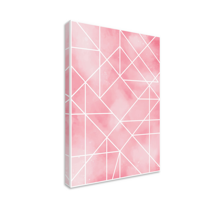 Geometric canvas in geometric pink pattern - TenStickers
