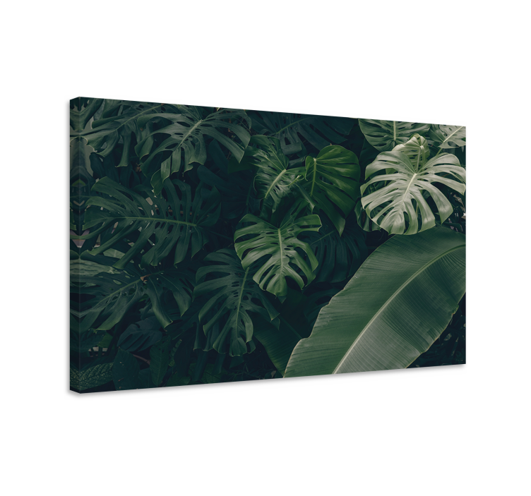 Flowers canvas lush tropical foliage print - TenStickers