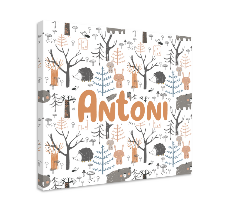 Cocktail canvas adorable animal woodland - TenStickers
