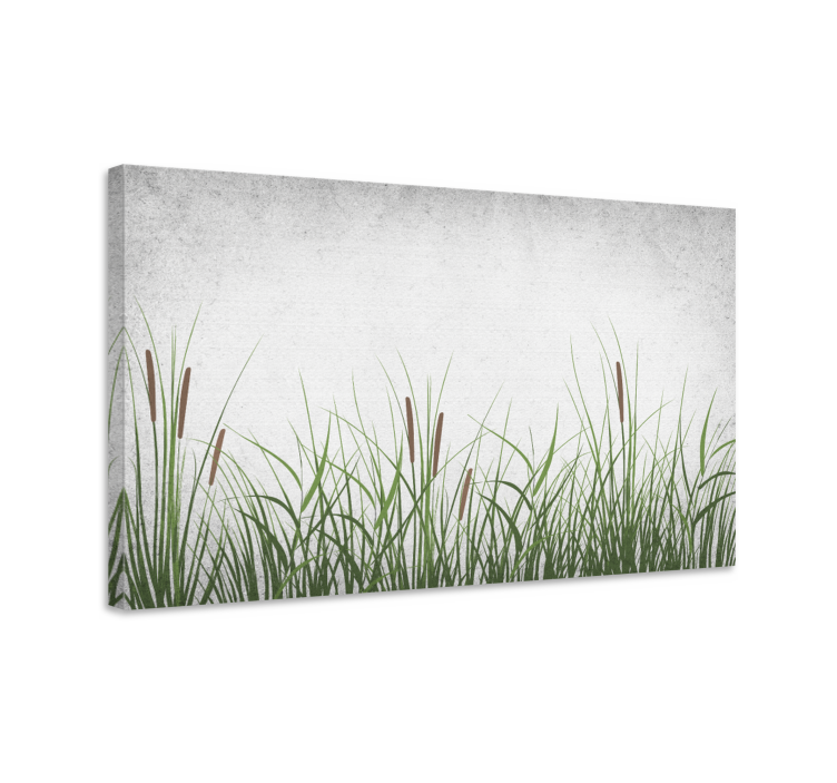 Flowers canvas with natural grass pattern - TenStickers