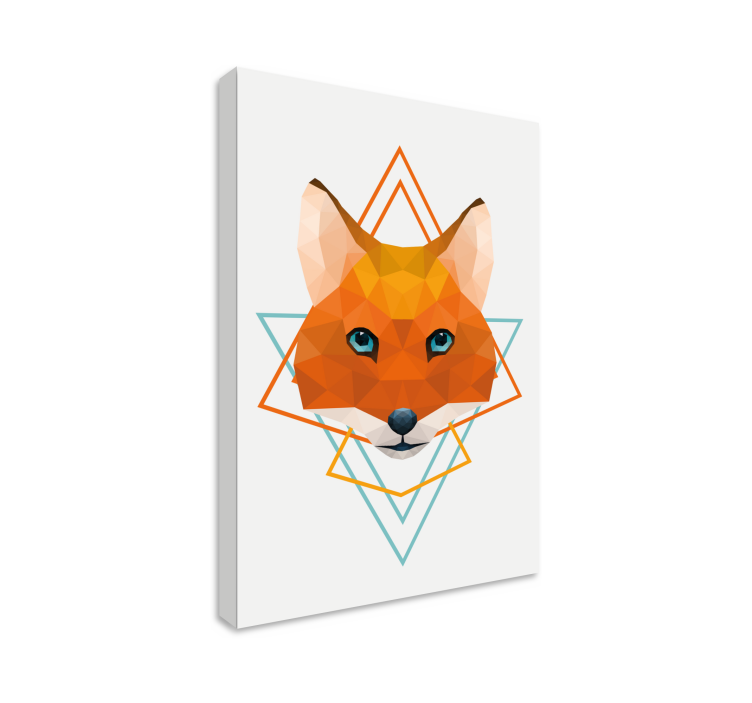 3d pictures wall art polygonal fox head - TenStickers