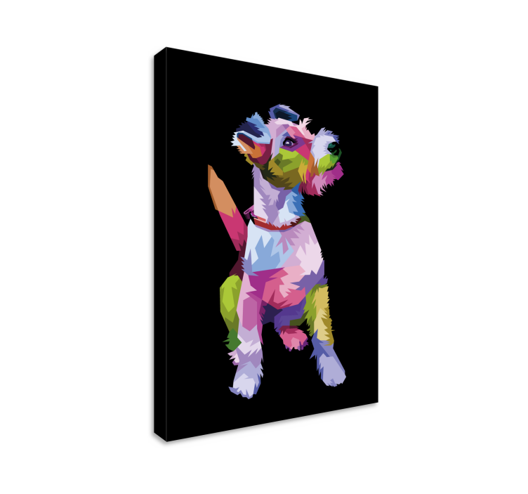 Geometric-animals fox terrier dog canvas prints - TenStickers