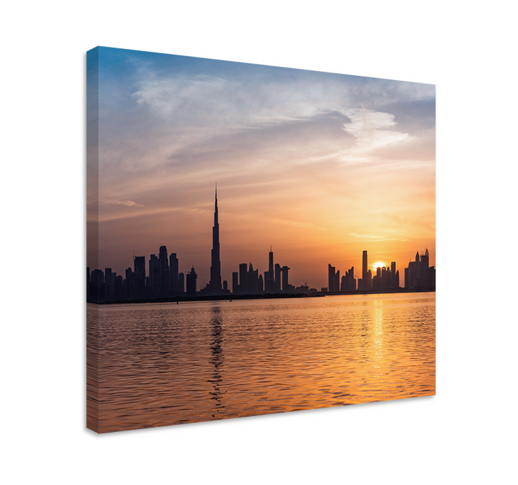 Skyway silhouette street sunset canvas prints - TenStickers