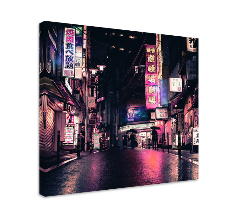Black landscape city sunset city canvas prints - TenStickers