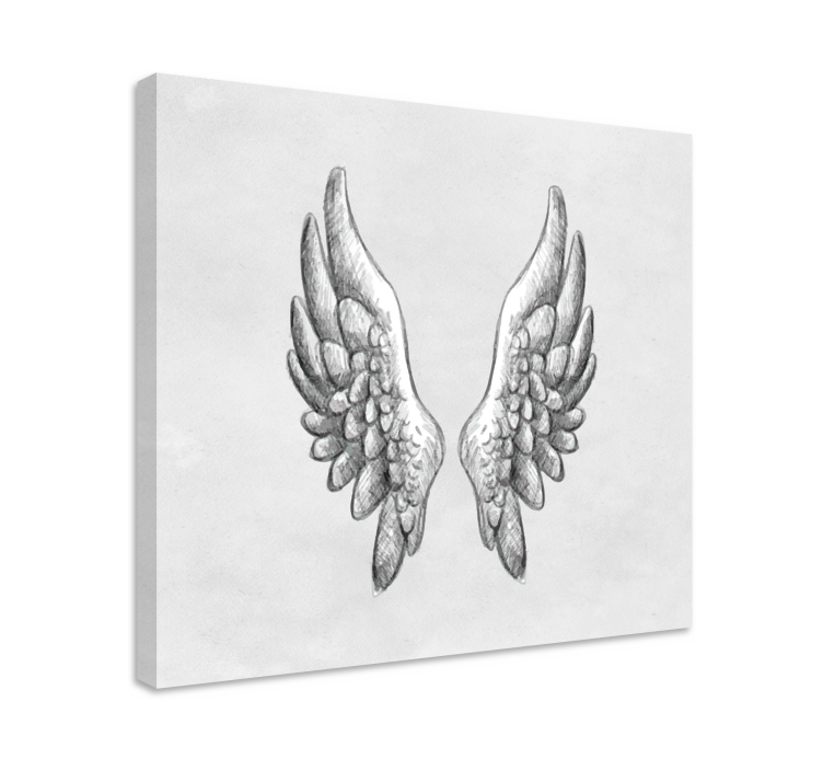 Quote canvas detailed wing illustration - TenStickers