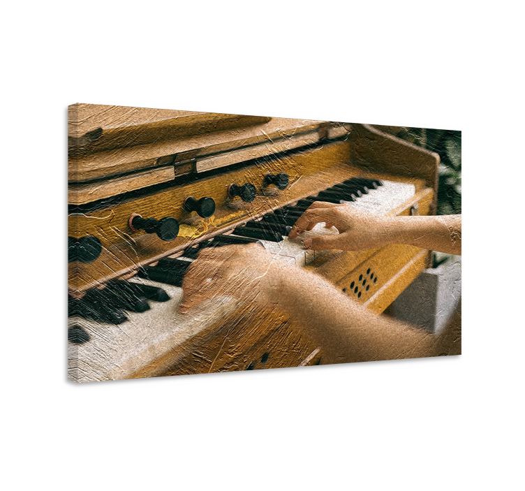 Hands playing piano canvas art prints - TenStickers