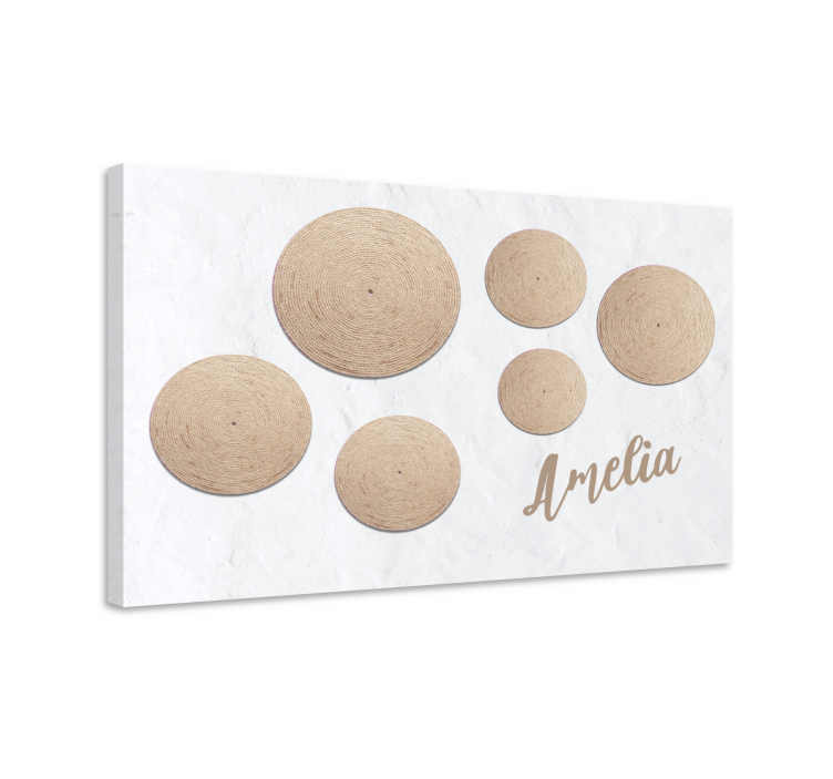 Ornamental canvas print natural textured circles - TenStickers